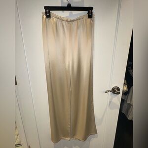 Toteme Cream Wide Satin Slacks